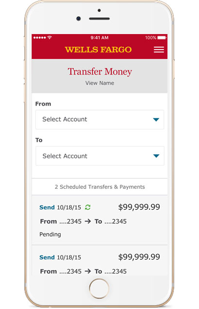 wells fargo online transfers