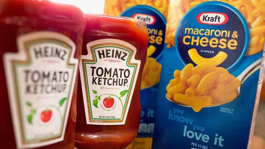 CHICAGO, IL - MARCH 25: In this photo illustration, Kraft and Heinz products are shown on March 25, 2015 in Chicago, Illinois.