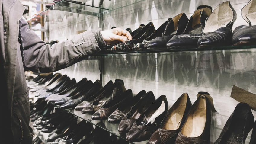 Vintage clothes for sale, shoes.