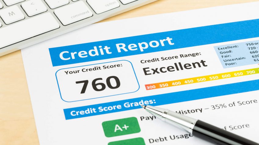 Credit score print-out