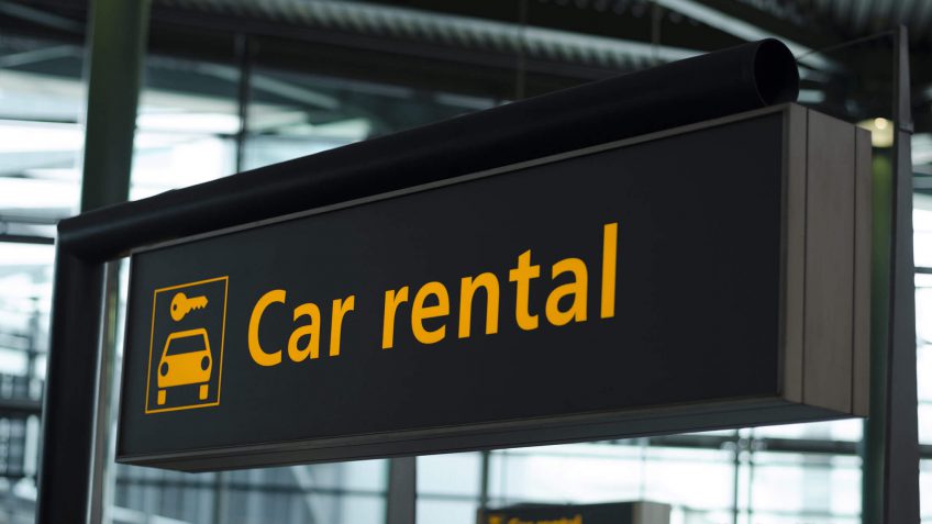 car rental sign