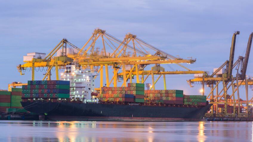 Trump wants to lower the corporate tax rate. cargo ship