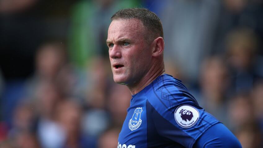 LIVERPOOL, ENGLAND - AUGUST 12: Wayne Rooney of Everton during the Premier League match between Everton and Stoke City at Goodison Park on August 12, 2017 in Liverpool, England.