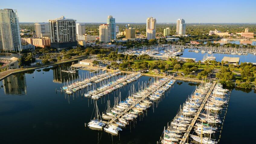 Aerial view of downtown St. Petersburg, Florida