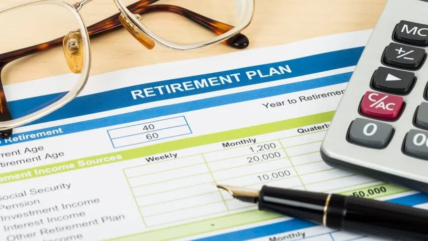 close up of a retirement plan document