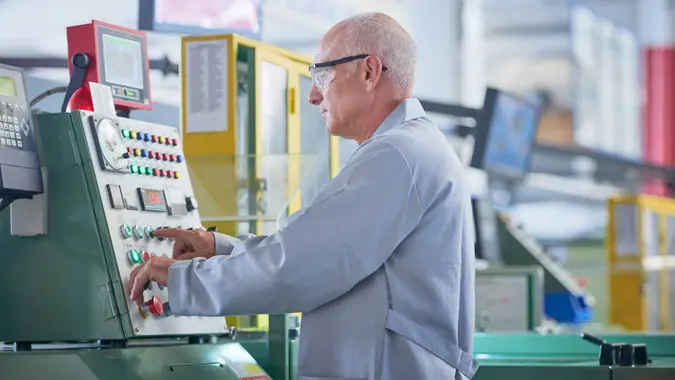 Portrait of confident senior worker.