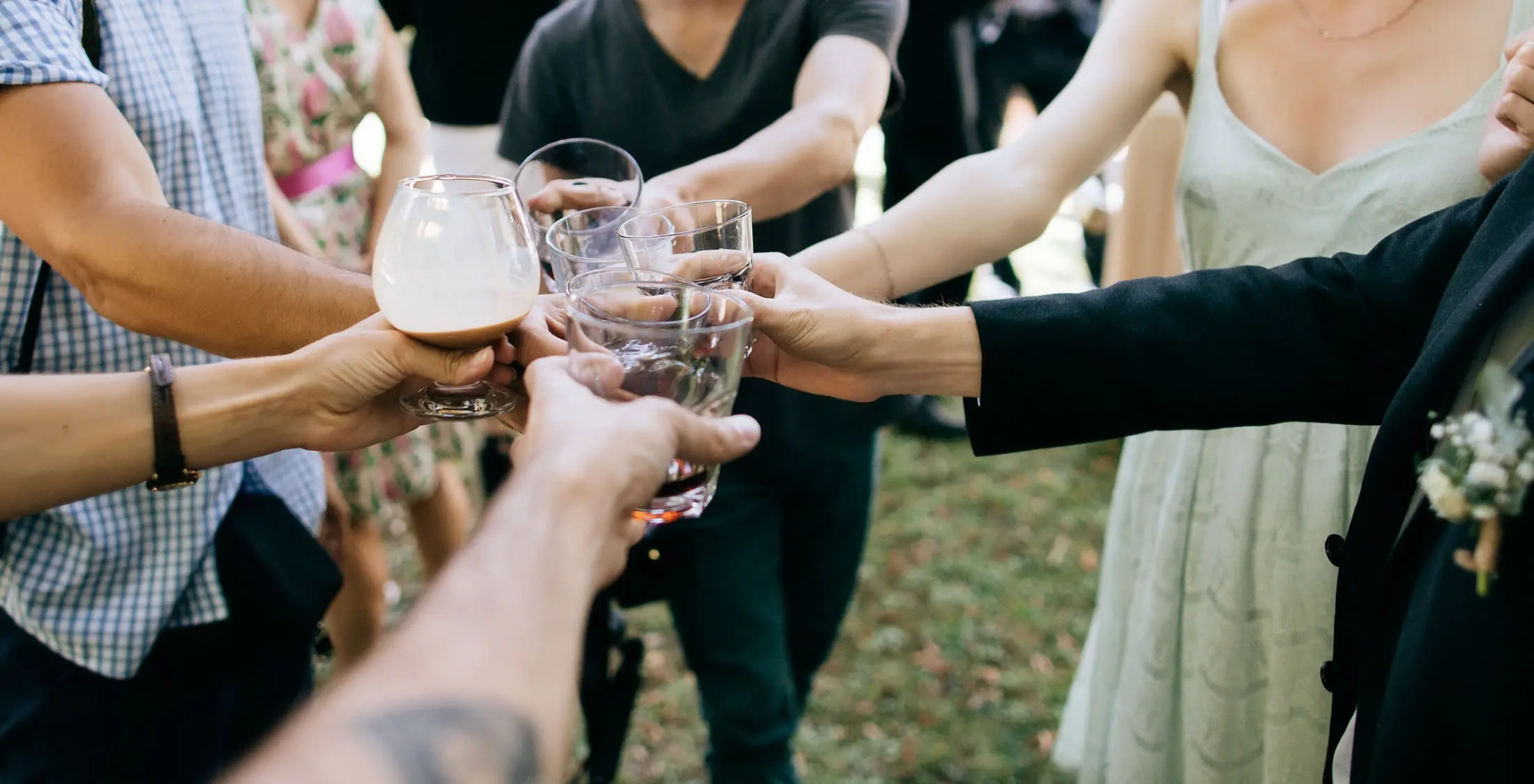 people performing a toast with champagne