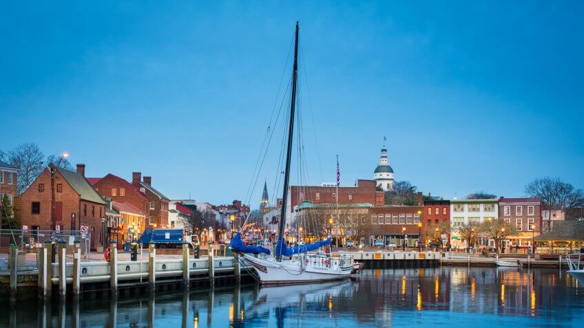 Annapolis, Maryland - State, Harbor, Color Image, Commercial Dock.