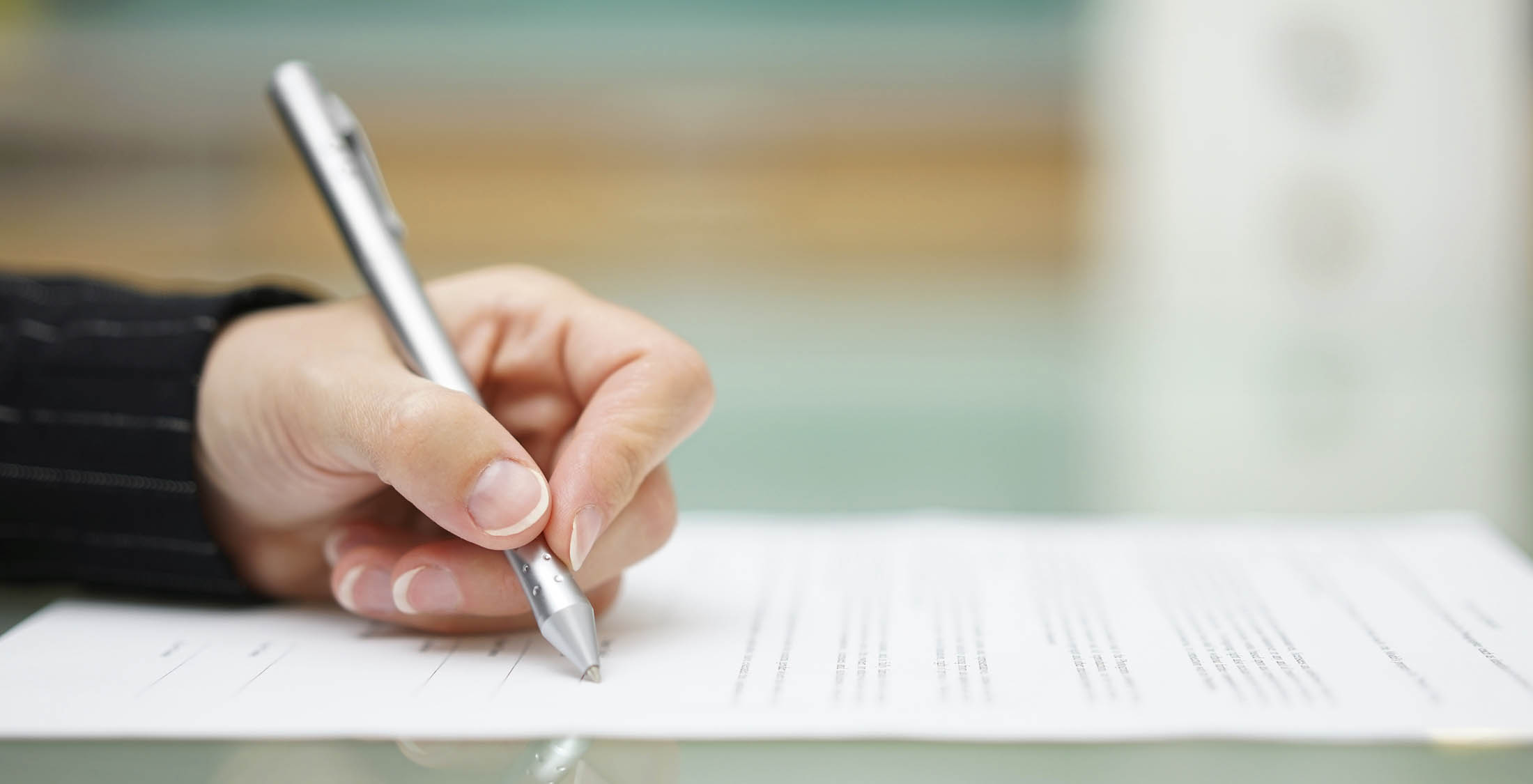 Cosigning a loan. signing contract