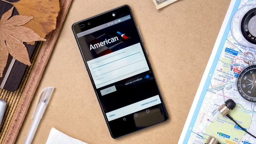 american airlines app open on a smartphone