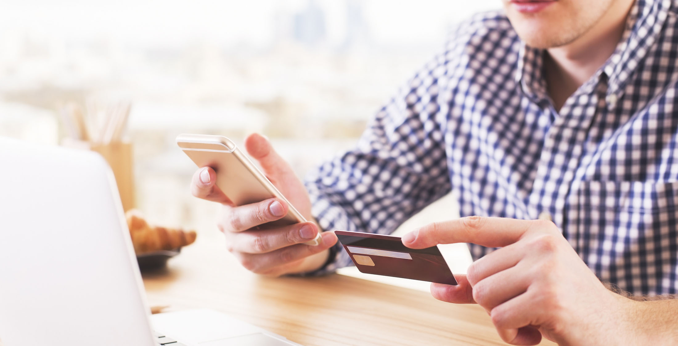 Pay your debts. man checking phone