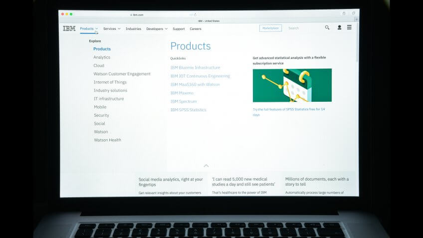 IBM website homepage.