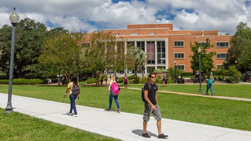 TALLAHASSEE, FL, USA - SEPTEMBER 13: Robert Manning Strozier Library at Florida State University on September 13, 2016 in Tallahassee, Florida.