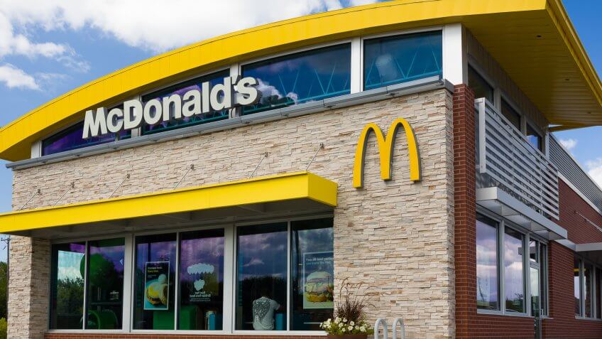 Contemporary McDonald's exterior.