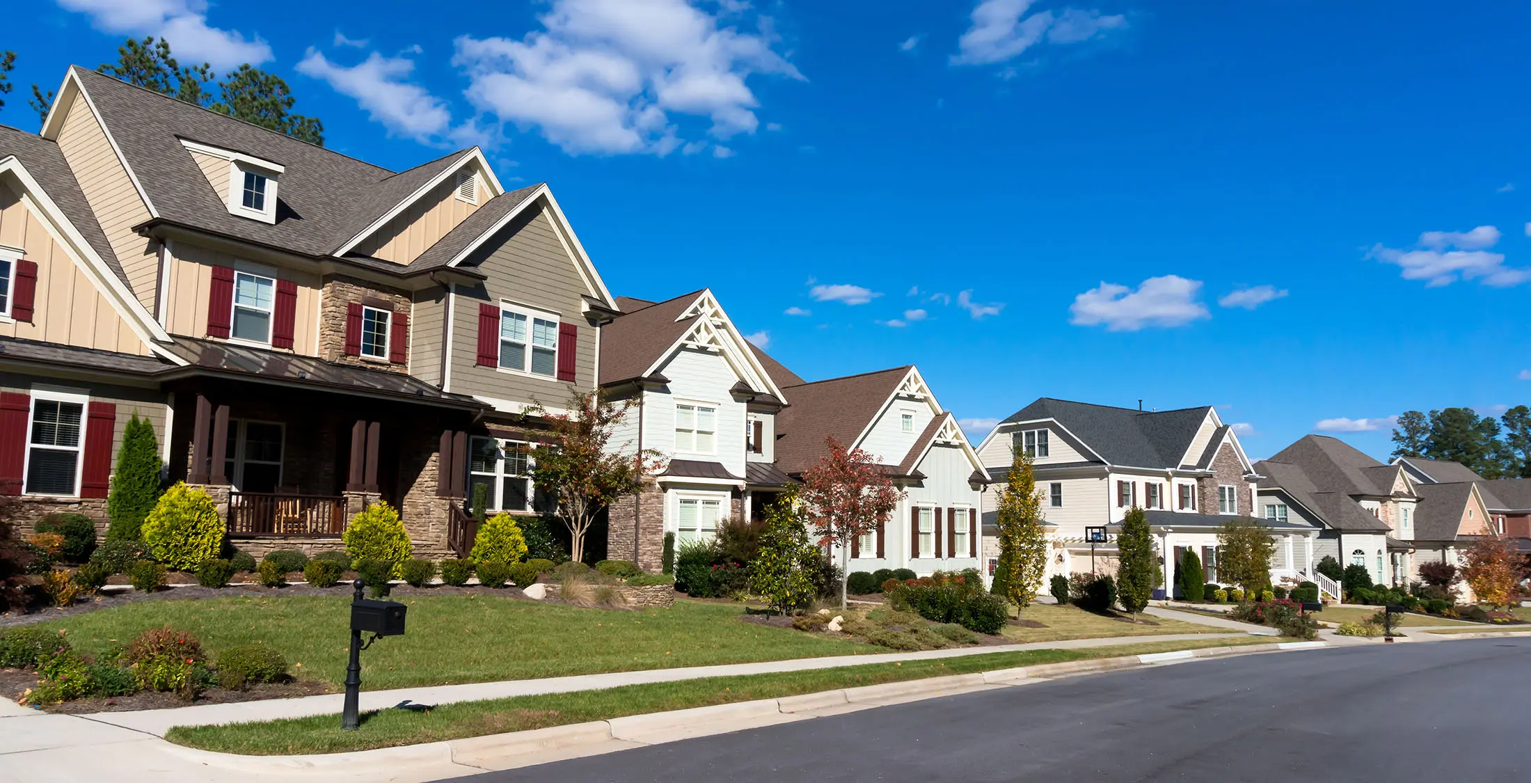 row of suburban houses