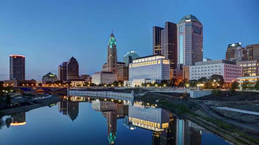 Columbus Ohio at dusk