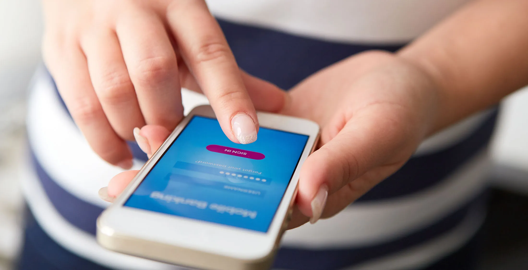 person using app on their smartphone