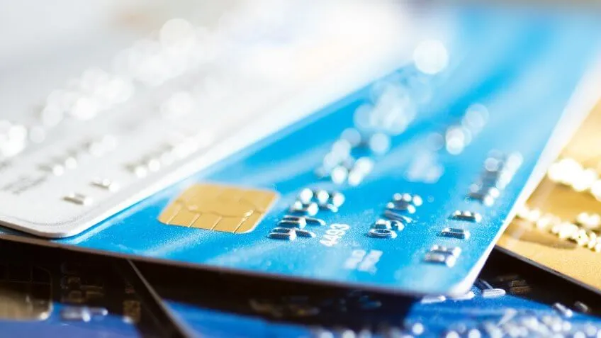 close up of a stack of credit cards