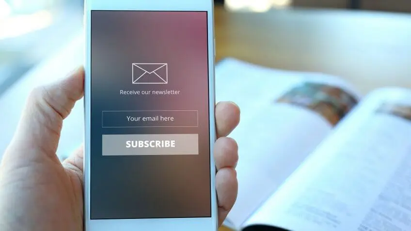 mobile email subscription sign up