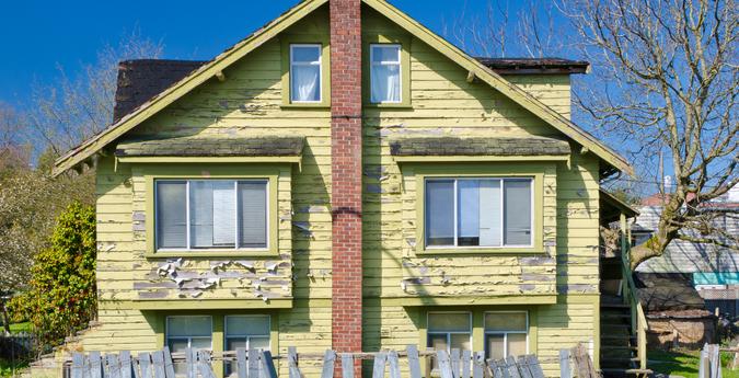 Home with peeling paint