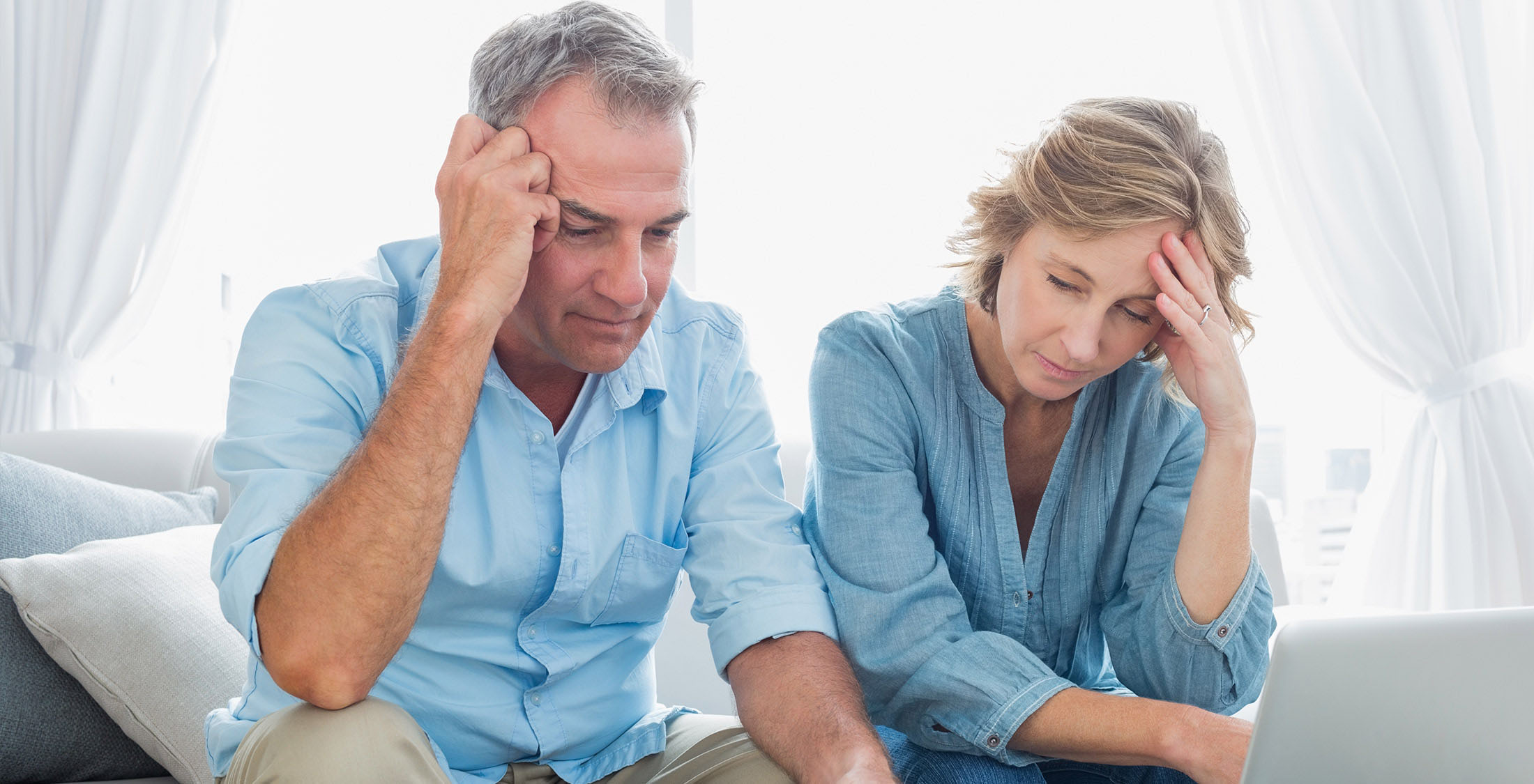 You might never retire elder couple looking stressed