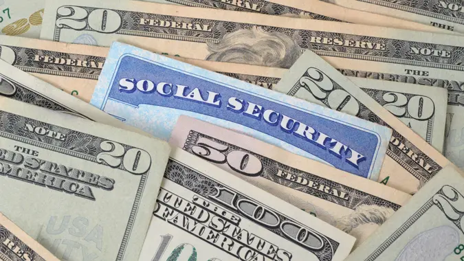 social security card and money concept.