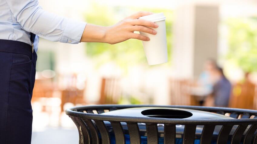 Throw away coffee cup Throw away coffee cup