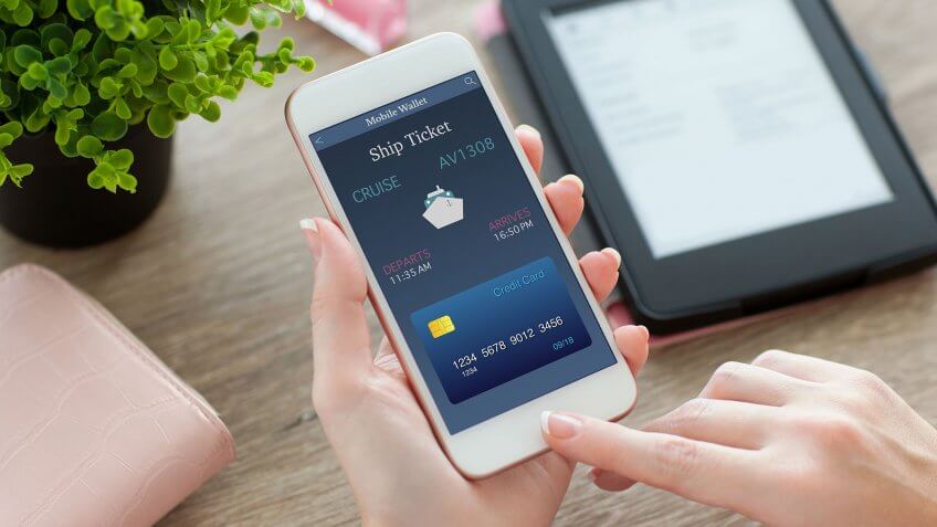 Use a cruise line credit card. mobile wallet smartphone app