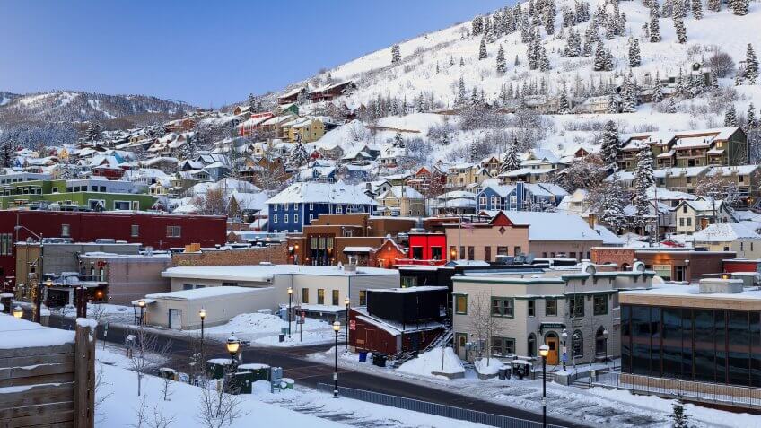 Winter in Park City, Utah, USA.