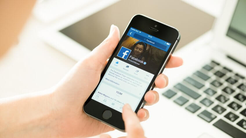 facebook application on an iphone smartphone