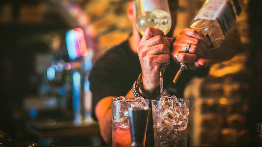 Bartender making drinks Bartender making drinks