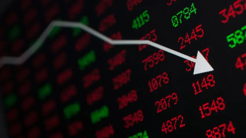 stock market numbers trending negatively