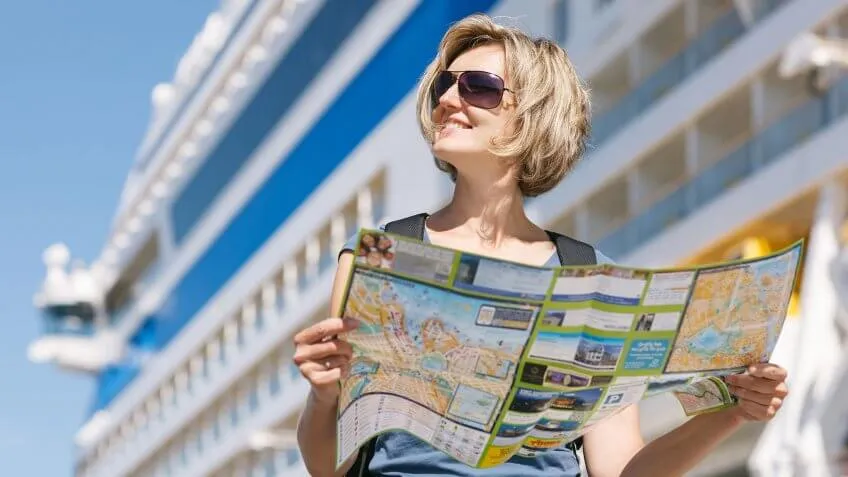 woman with map