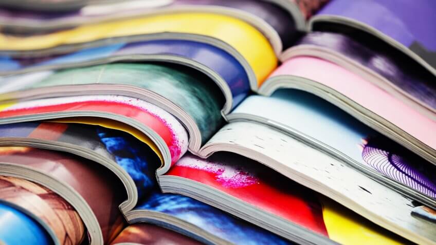 stack of magazines - information.