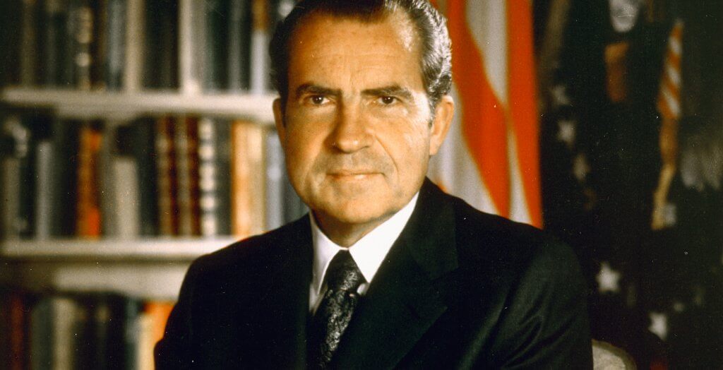 Nixon paid $72,682 in taxes despite reporting more than $1 million in earnings in 1969. richard nixon posing