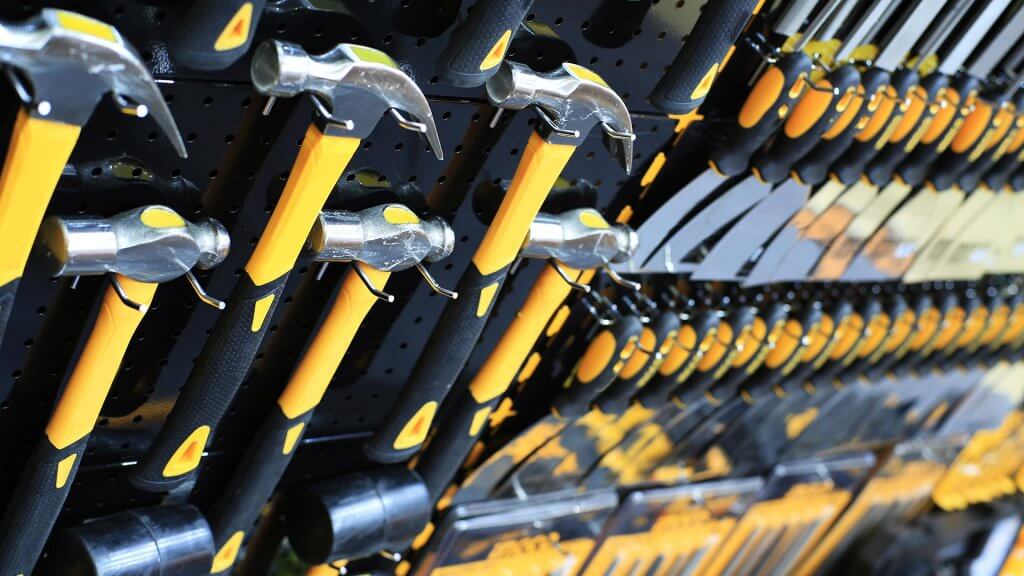 You can find great sales on tools and hardware in November. assortment of hammers