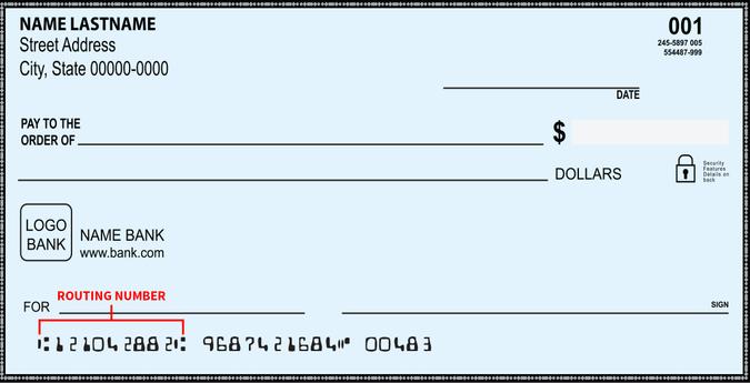 check routing number