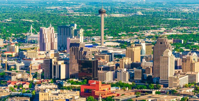 overhead view of San Antonio Texas