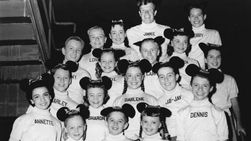 Photo of the Mouseketeers from the television program The Mickey Mouse Club, circa 1956.