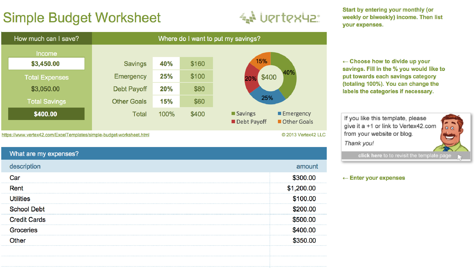 14 Easy To Use Free Budget Templates Gobankingrates - 