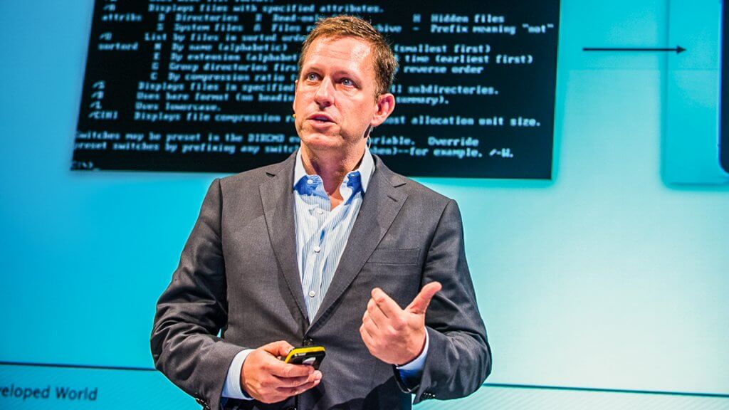 Palantir Technologies. Peter Thiel giving a presentation