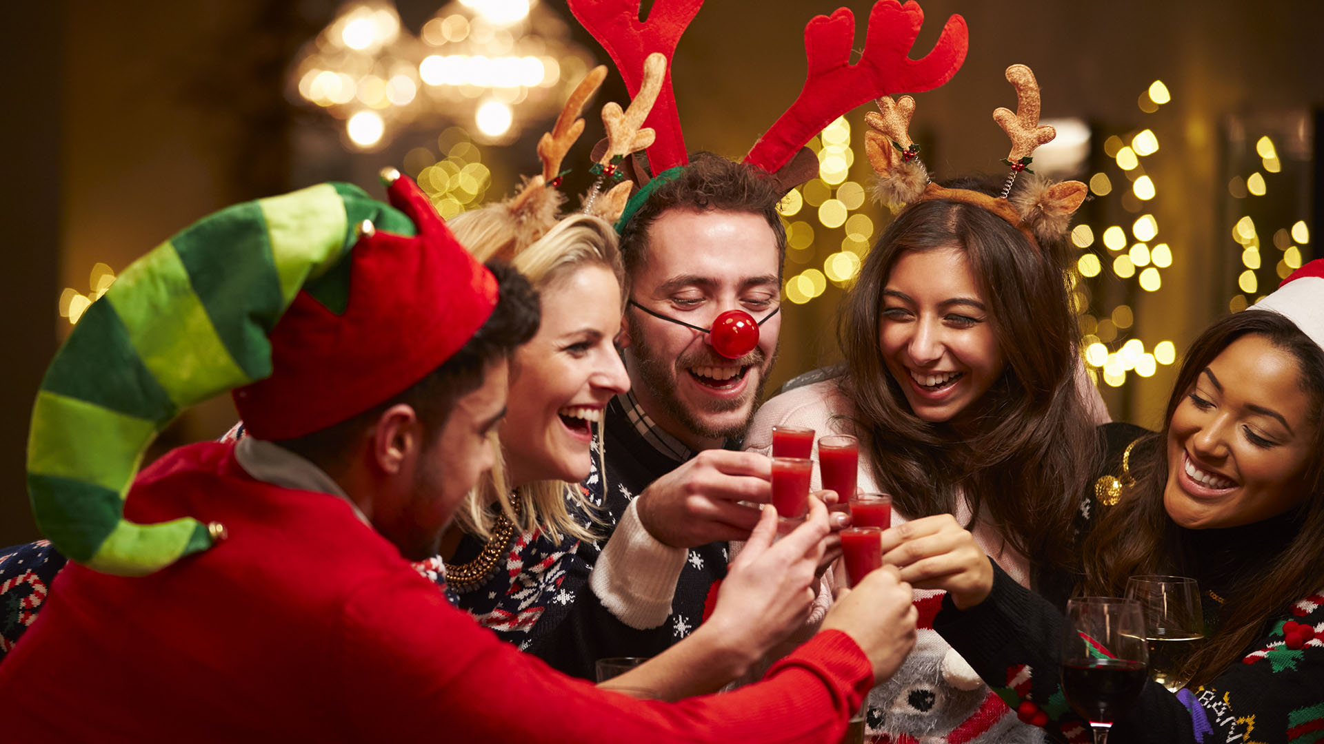 friends at a holiday party