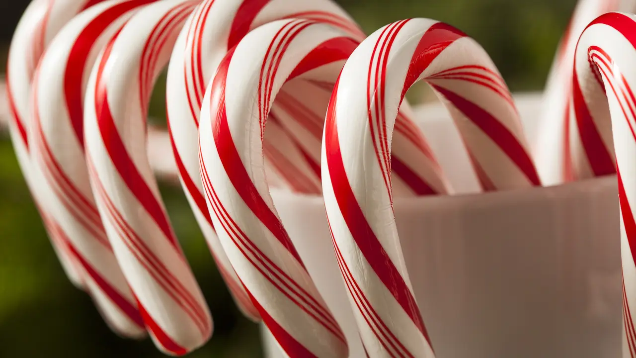 Whimsy Santa Scattered Candy Cane Paper Party Cups (Set of 8)