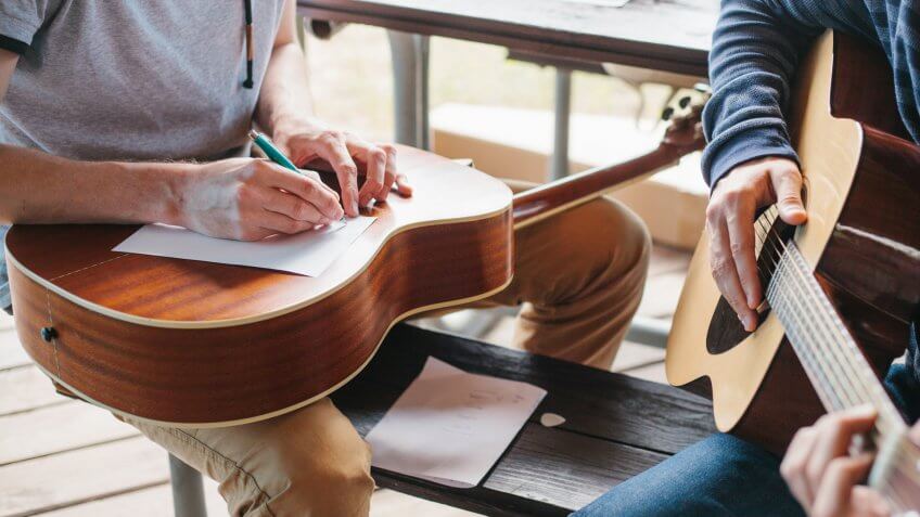 Learning to play the guitar.