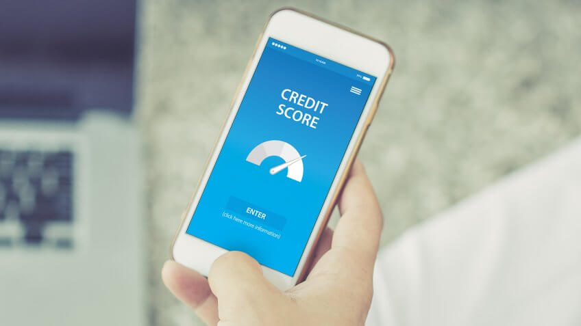 checking credit score on smartphone app
