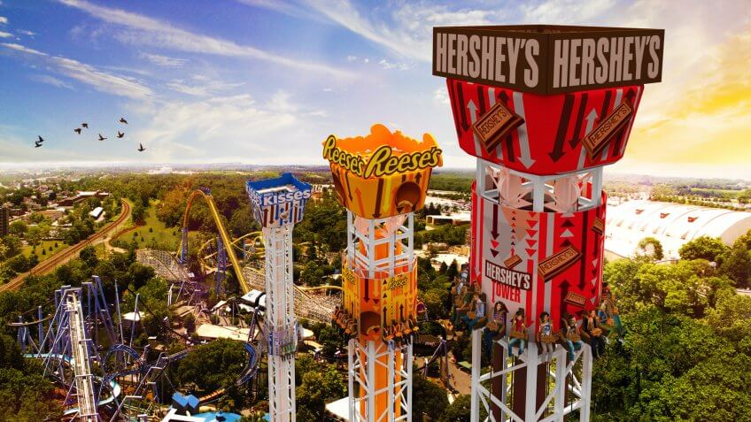 Hershey Triple Tower at Hersheypark in Hershey, Pa.