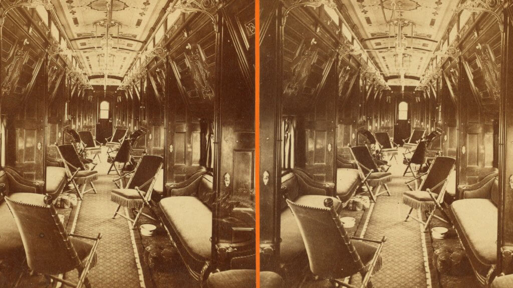 Pullman Palace Sleeping Car Palmyra interior by Watkins Carleton E 1829 to 1916 Pullman Palace Sleeping Car Palmyra interior by Watkins Carleton E 1829 to 1916