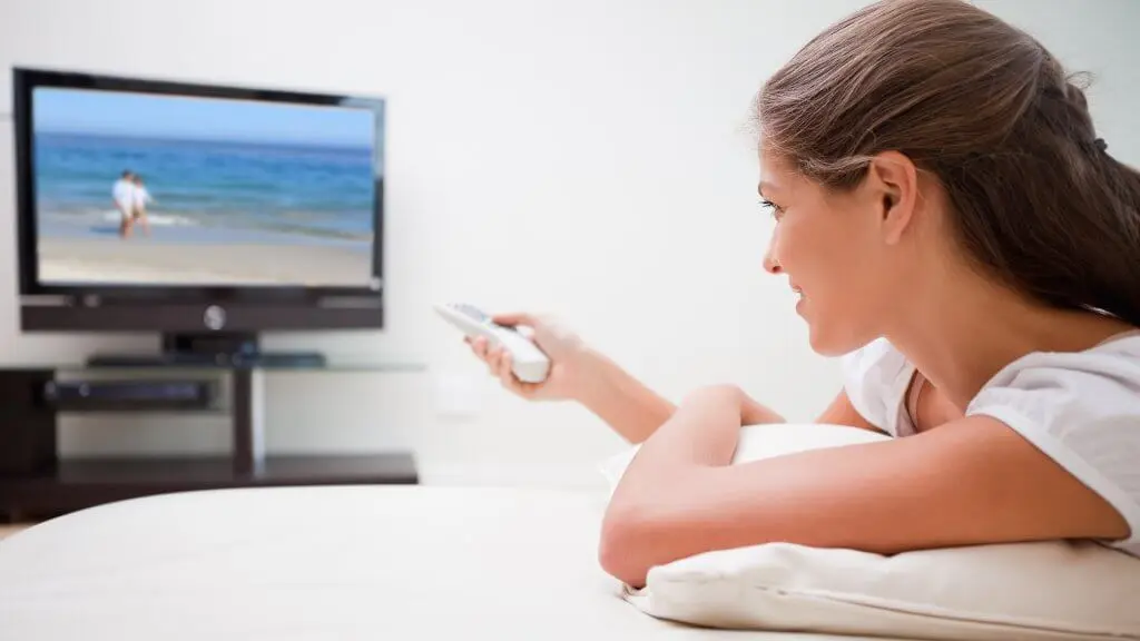 woman watching TV