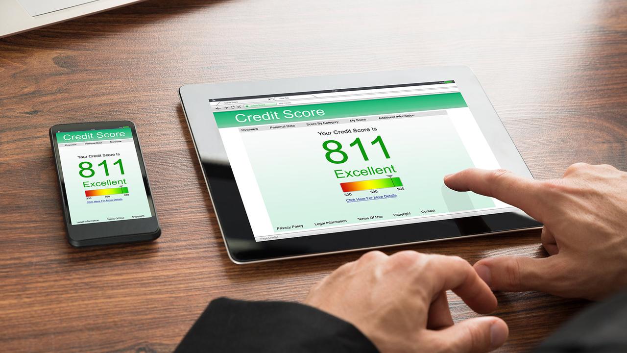 credit score numbers listed on smartphone and tablet