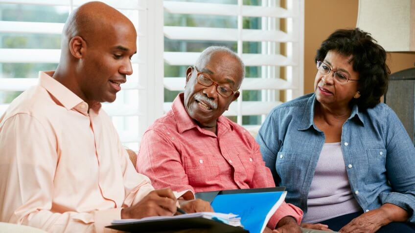 older couple with a financial advisor